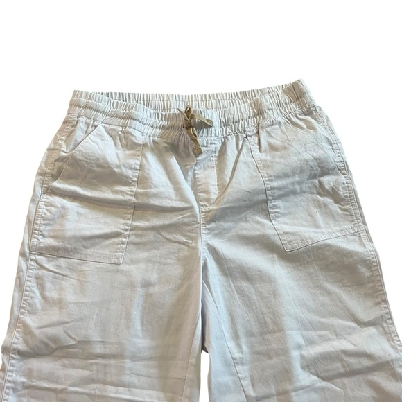 Land ‘n Sea white cotton drawstring pants women’s size 8 | stretch travel beach - Picture 2 of 12
